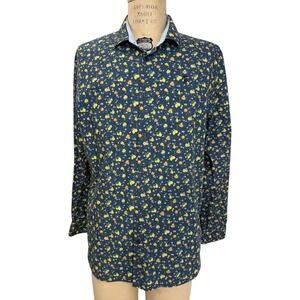 Vicomte A. Paris Bella Gomez Fruit Print Shirt Mens 2XL Slim Fit 100% Cotton